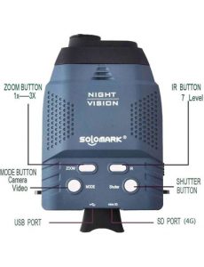 Solomark Night Vision Monocular, Blue-Infrared Illuminator Allows Viewing in The Dark