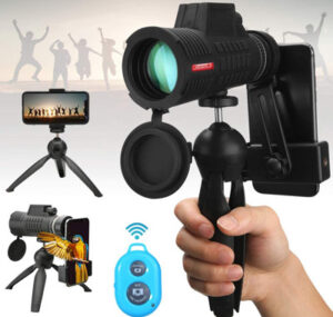 UNEGROUP Monocular Telescope with Smartphone Adapter & Tripod