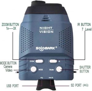 Solomark Night Vision Goggles, Blue Infrared Illuminator
