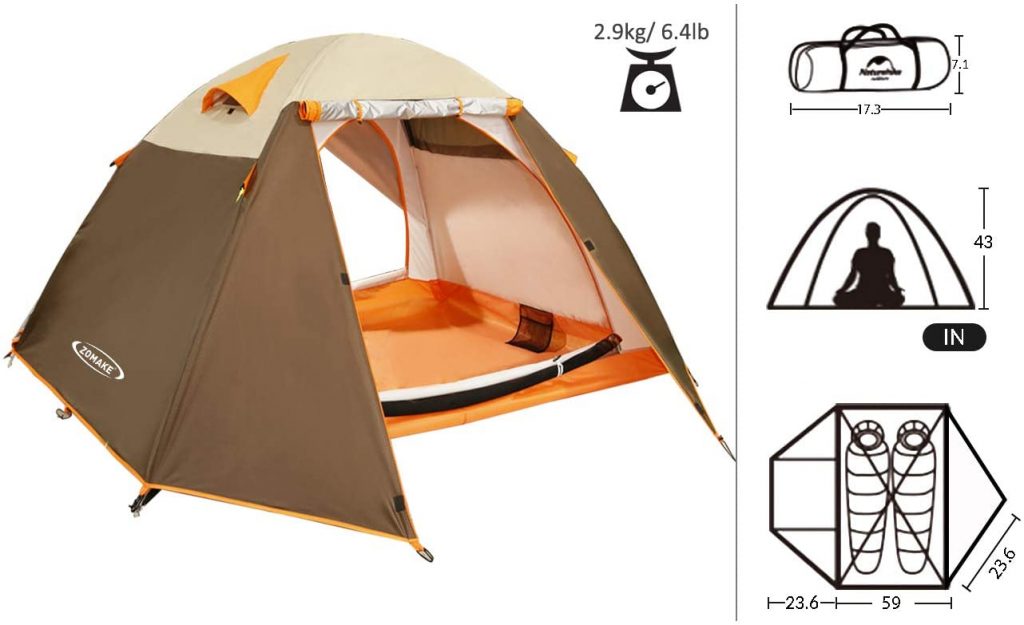 Zomake Lightweight Backpacking Tent