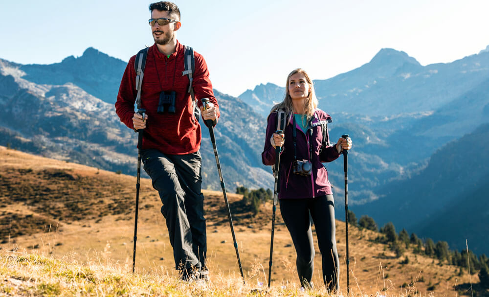 How to walk with hiking sticks