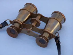 Hampton Nautical BI-0322-AN Captains Antique Brass Binoculars