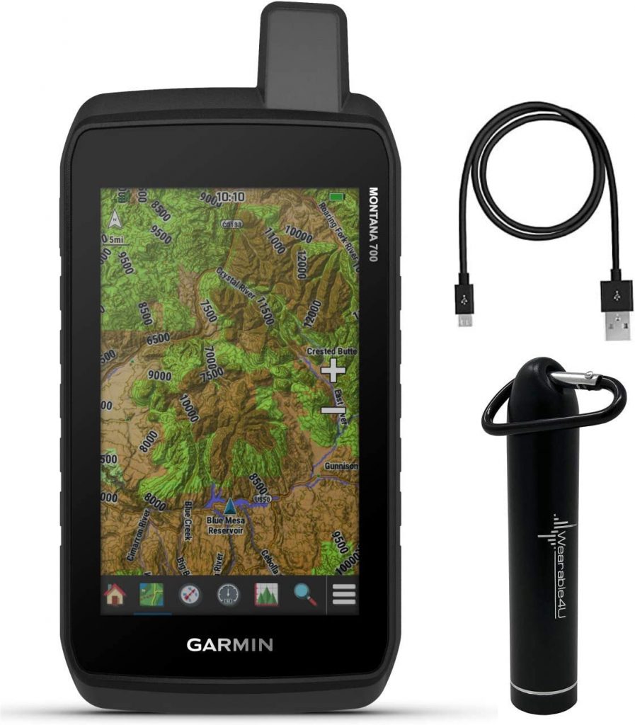 Garmin Montana 700 Rugged GPS Touchscreen Navigator, Included Wearable4U Ultimate E-Bank Bundle
