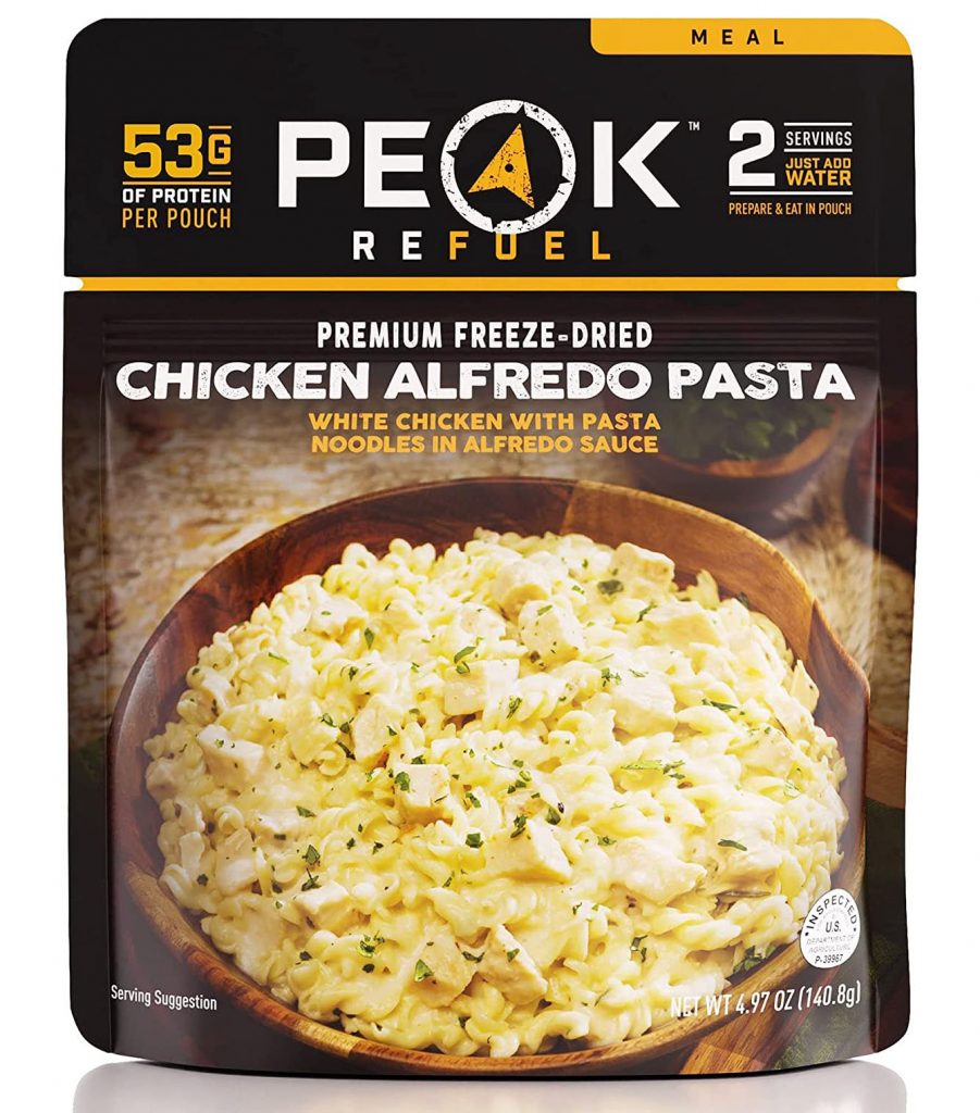 Peak Refuel Chicken Alfredo Pasta 2 Serving Pouch Freeze Dried Backpacking and Camping Meals