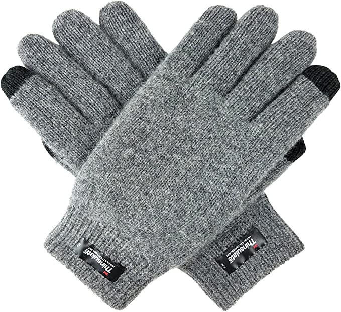 Bruceriver Men Pure Wool Knit Gloves