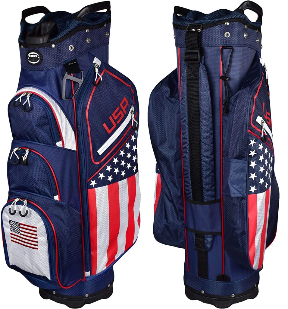Hot-Z Golf USA Flag Deluxe Navy Cart Bag